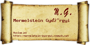 Mermelstein Györgyi névjegykártya